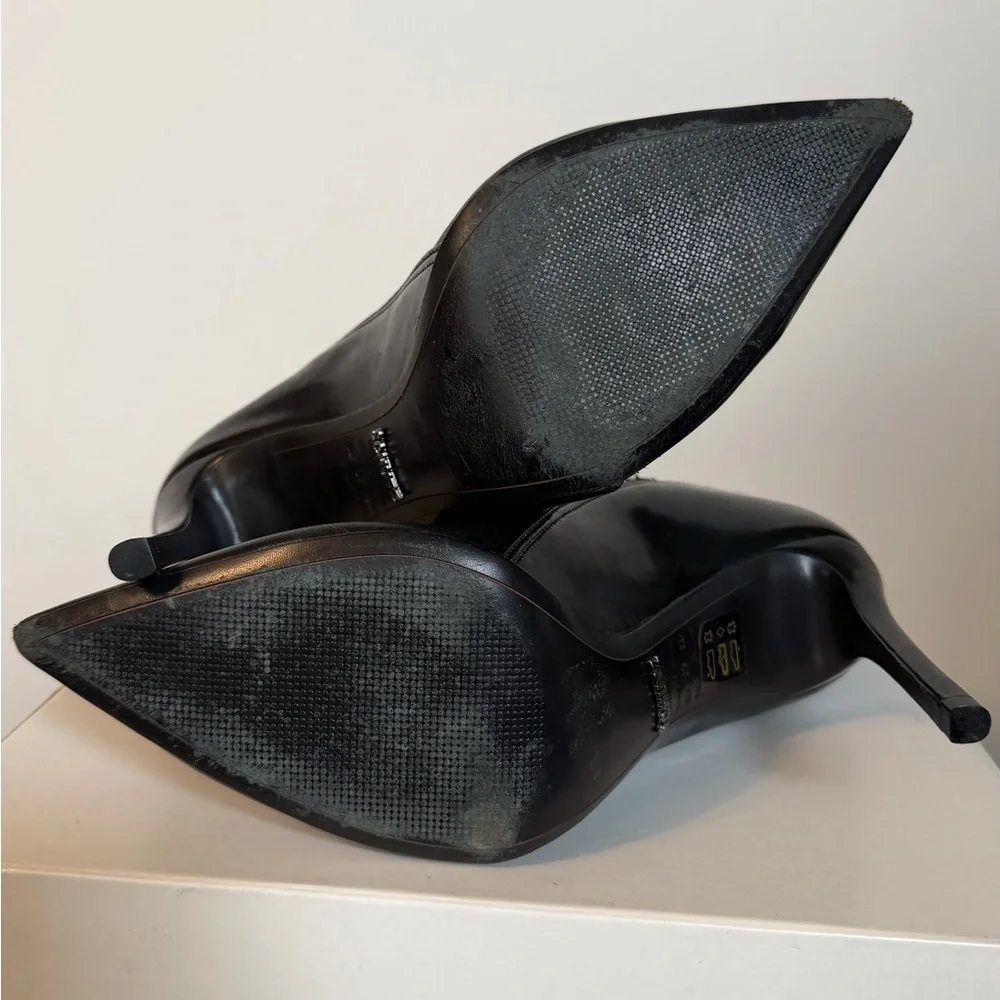 SCHUTZ Black Mesh Heeled Boots - Picture 5 of 9